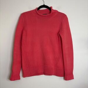 J.Crew Always Women Small Coral Pink Roll neck Mock Neck Cotton Blend Sweater